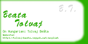 beata tolvaj business card