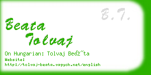 beata tolvaj business card